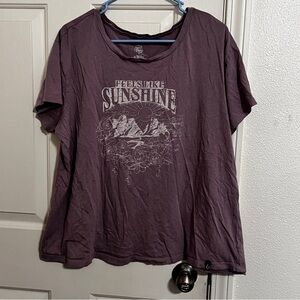 Torrid Happy Camper 1 1X Graphic Tee Feels Like Sushine Purpls Short Sleeve EUC